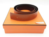 Hermes 42mm Gold Brown Noir Black Leather Belt Do0126pxzde