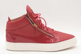 Giuseppe Zanotti Kriss Red Leather Dual Zip Sneakers Size 48 Eb0825lrxsa