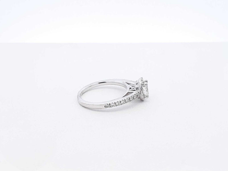 0.41 Cttw Diamond & 14k White Gold Halo Ring 2.7 Grams Size 4 Fw0625oxzdu
