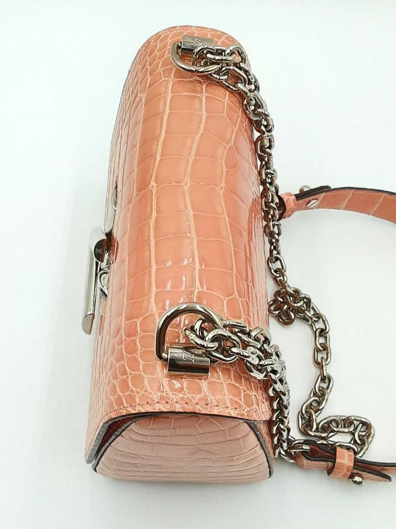 Louis Vuitton Pink Crocodile Twist Shoulder Bag Eb0724ixxzdu