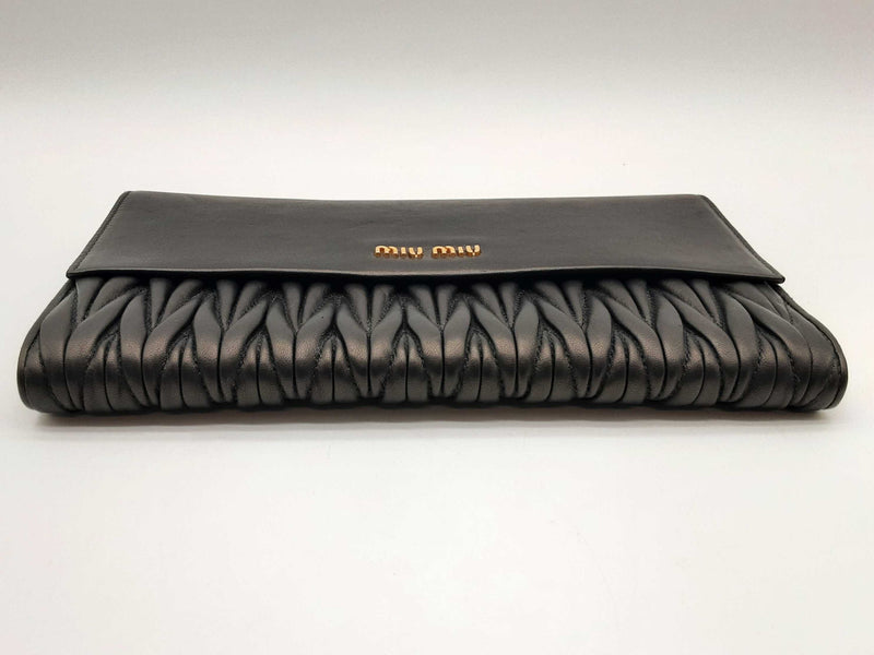 Miu Miu Black Leather Clutch Wallet Do0125loxde