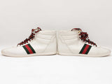 Gucci Leather Web High White High-top Sneakers Size 11 Sd0926ezdu