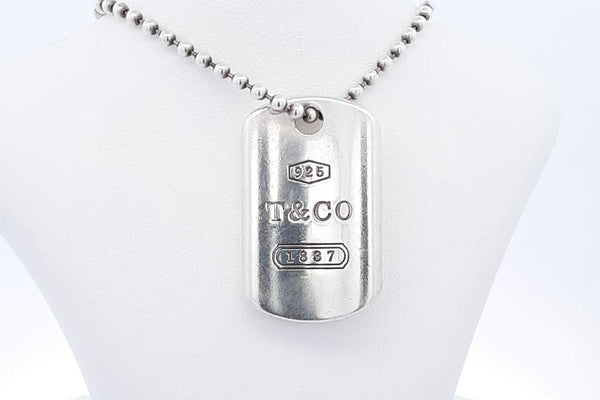 Tiffany & Co. Sterling Silver Dog Tag Necklzce 29.7 Grams 24 Inch Ebeb0724crsa