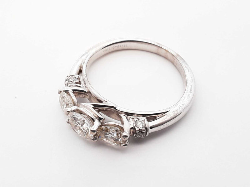 0.94 Cttw Diamond & 14k White Gold Ring With Cert 3.3 Grams Size 5 Fw0625rxzdu