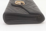Gucci Black Chevron Quilted Matelasse Marmont Chain Wallet Eb0526orxsa