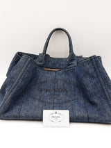 Prada Canapa Denim Tote Bag Eb0326ocrdu
