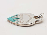 Tiffany & Co. Sterling Silver Heart Teal Splash Pendant Do0224lorde