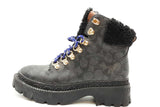Coach Janel Black Signature Coated Canvas Boots Size 6b Eb0925orde
