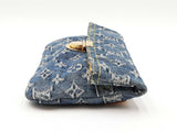 Louis Vuitton Pochette Plat Clutch In Monogram Blue Denim Fw0526crzdu