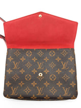 Louis Vuitton Twice Pochette Cherry Red Leather Brown Monogram Crossbody Bag Do0525sxzde