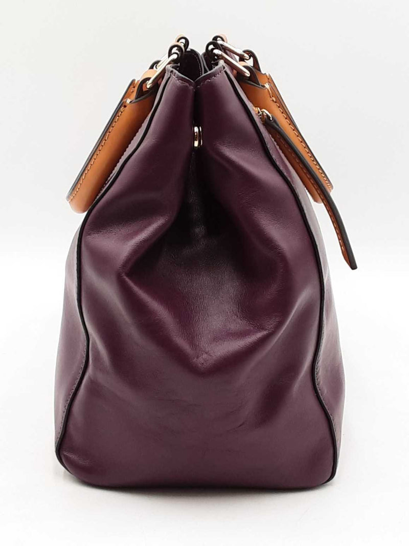Dooney & Bourke Purple Leather Satchel Shoulder Bag Eb1025rxdu
