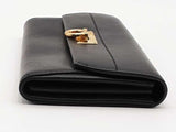 Salvatore Ferragamo Gancini Leather Wallet Black Aa0826lzxsa