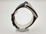 Hermes Cc1.810 33 Cape Cod Steel Black Leather Band Quartz Watch Do0524rxzde