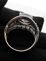 4.05 Ctw Diamond (Clarity Enhanced/fracture Filled) 18k Gold Ring 8.2g Size 7.75