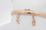 18k Yellow Gold Bangle Bracelet With Charms 14.4 Grams Eb0226crxsa