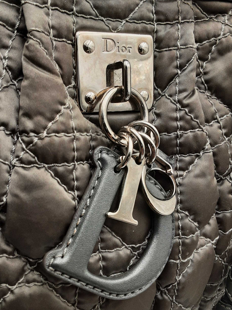 Christian Dior Cannage Quilted Gray Top Handle Satchel Bag Fw1224orxsa