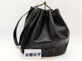 Hermes Market Noir Black Ostrich Drawstring Bucket Bag Do1225oxzxde