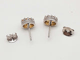 Citrine 0.925 Sterling Silver 4.5g Necklace Stud Earrings Ensemble Do0925lide