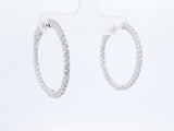 0.40 Cttw Diamond & 14k White Gold Inside Out Hoop Earrings 6.6 Gramsfw0826przdu