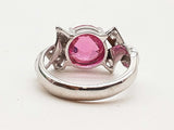Breast Cancer Ribbon Pink Sapphires 10k Wg Ring Earrings Ensemble Do0226pxzde