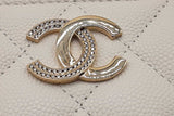 Chanel White Caviar Quilted Zip Aound Coin Wallet Eb1125rxzde