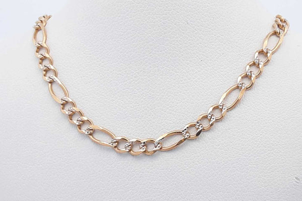 14k Yellow Gold Figaro Chain Necklace 7.8 Grams 20 Inch Eb0125wsrsa