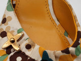 Louis Vuitton Logo Floral Motif Open Toe Kitten Heels Size 37 Eb1125lxzde