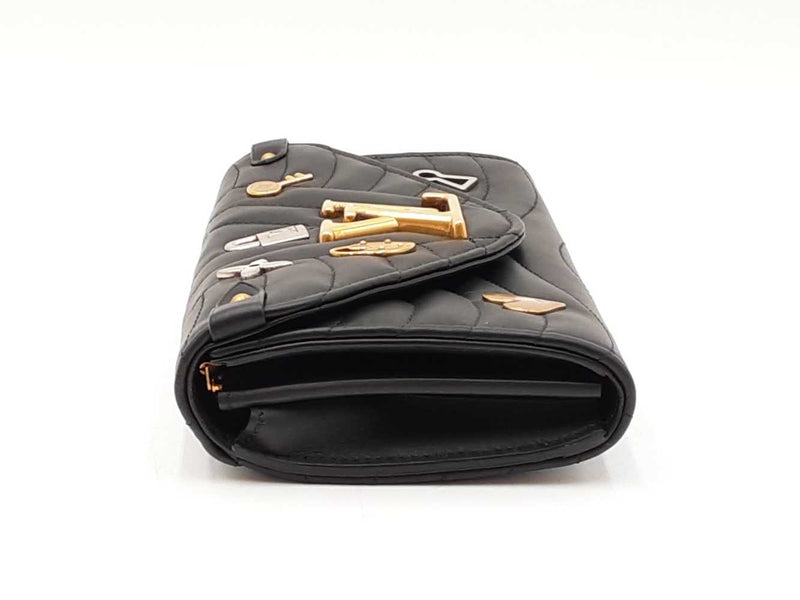 Louis Vuitton Love Lock New Wave Black Leather Long Wallet Fw0625wzxdu