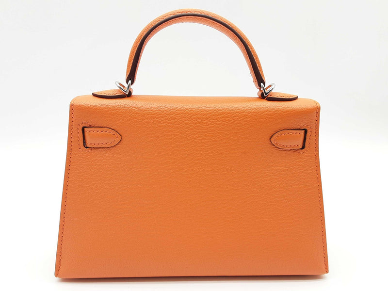 Hermes Mini Kelly Ii Sellier Orange Pink Chevre Mysore Palladium Shoulder Bag Do0225oxzxzde