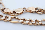 14k Yellow Gold Diamond Cut Figaro Chain Necklace 10.1 Grams 22 Inch Eb0526cxzde
