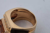 Orange Gemstone & Diamond Ring In 14k Yellow Gold 18.4 Grams Size 5 Eb0726lxorsa