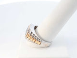 0.84 Ctw Diamond & 14k Two-tone Gold Watch Bezel Ring 14g Size 10.75 Fw0826ierdu