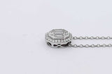 14k White Gold Diamond Pendant Necklace 4.4 Grams 17 Inch Eb0726pxzsa