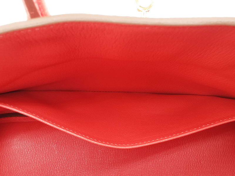 Hermes Birkin 35 Rouge Pivoine Red Togo Gold Handbag Do0524cixzde