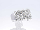 2.0 Cttw Diamond & 14k White Gold Four-row Ring 5.1 Grams Size 8 Fw0925pcsdu
