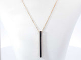 14 Karat Rose Gold Vertical Bar Drop Pendant Necklace 2.4g 18.5 Inch Fw0926lpxdu