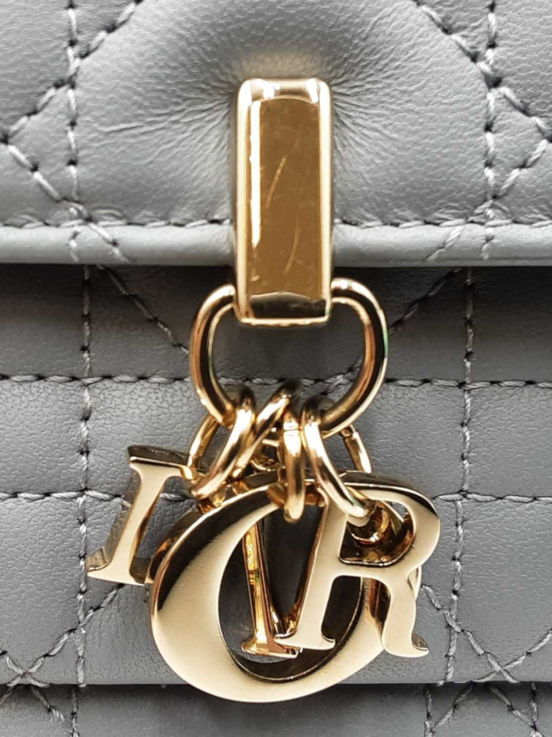 Christian Dior My Daily Dior Pouch In Cloud Blue Cannage Lambskin Fw00725lzxzdu