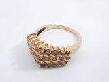 1.08 Cttw Diamond & 14k Yellow Gold Pyramid Ring 4.5 Grams Size 7 Fw0426wcrdu