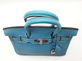 Hermes Birkin 30 Blue Jean Clemence Palladium Hardware Handbag Do0624lwxzxde