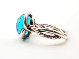 David Yurman Sterling Silver Blue Glass Continuance Ring Size 7.75 Lh0124orxde