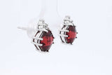 Garnet Stud Earrings In 10k White Gold 2.3 Grams Eb1124wrdu