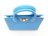 Salvatore Ferragamo Studio Box Blue Top Handle Bag Sd1025przde