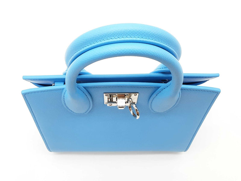 Salvatore Ferragamo Studio Box Blue Top Handle Bag Sd1025przde