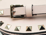 Valentino Garavani Rockstud Mini Saddle Bag In Pink Grained Leather Fw1225oxzdu