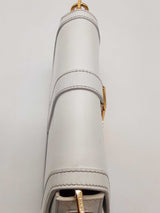 Versace Greca Goddess White Leather Shoulder Bag Eb0825pxzde