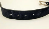 Salvatore Ferragamo Navy Blue Suede Belt With Silver Tone Buckle Eb0624rxdu