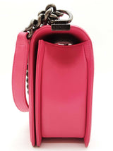 Chanel Boy Bag Hot Pink Quilted Lambskin Leather Shoulder Bag Do0925wxzxde