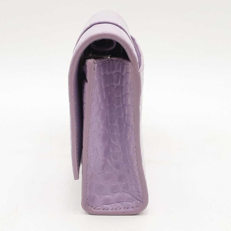 Balenciaga Shiny Calfskin Embossed Hourglass Chain Bag Lilac Sd0525pzxsa