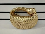 Bottega Veneta Gold Metallic Leather Mini Jodie Intrecciato Handbag Vc0426czxmia
