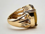 10k Yellow Gold 12.3g Green Synthetic Citrine Ring Size 7 Do1124irxde